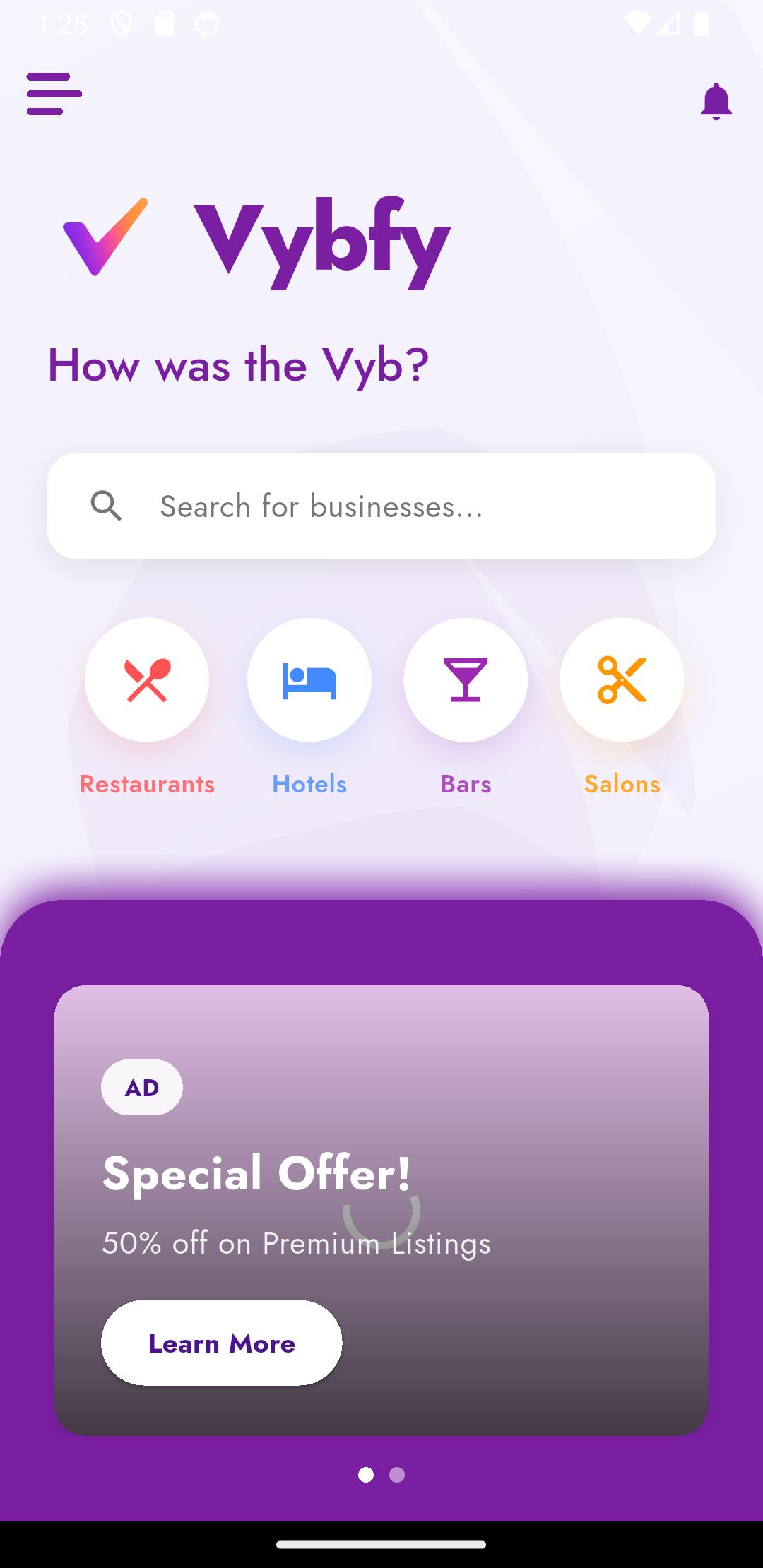 Vybfy App Screenshot